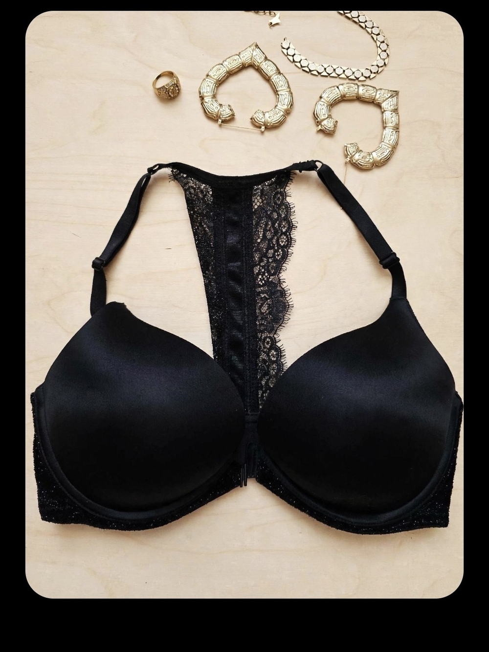 Victoria's Secret Black Lace Racerback Push-Up Bra